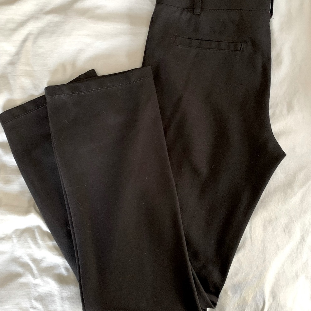 Betabrand black straight-leg stretch dress pants, size medium petite